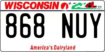 WI license plate 868NUY
