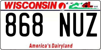 WI license plate 868NUZ