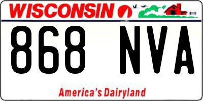 WI license plate 868NVA