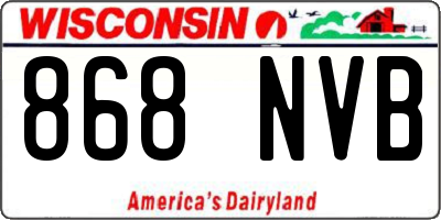 WI license plate 868NVB