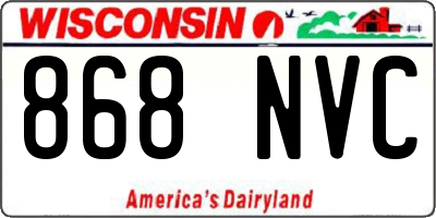 WI license plate 868NVC