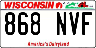WI license plate 868NVF