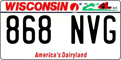 WI license plate 868NVG