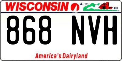 WI license plate 868NVH