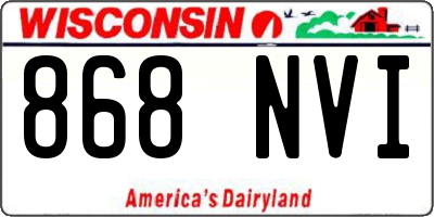 WI license plate 868NVI