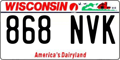 WI license plate 868NVK