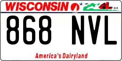 WI license plate 868NVL