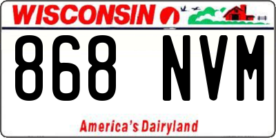 WI license plate 868NVM