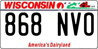 WI license plate 868NVO