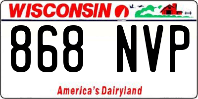 WI license plate 868NVP