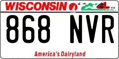 WI license plate 868NVR