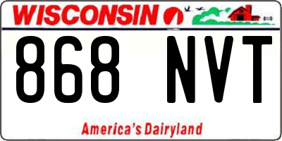 WI license plate 868NVT