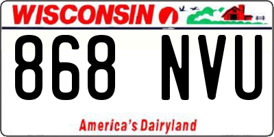 WI license plate 868NVU