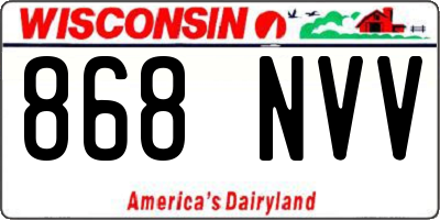 WI license plate 868NVV