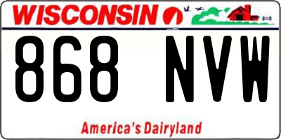 WI license plate 868NVW