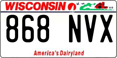 WI license plate 868NVX