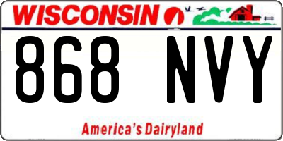 WI license plate 868NVY