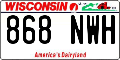 WI license plate 868NWH