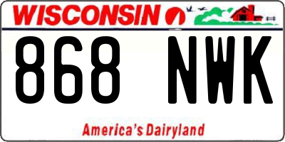 WI license plate 868NWK