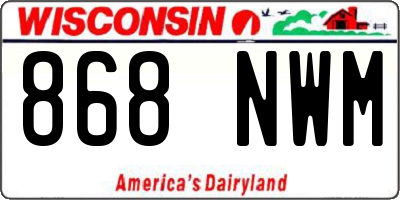 WI license plate 868NWM