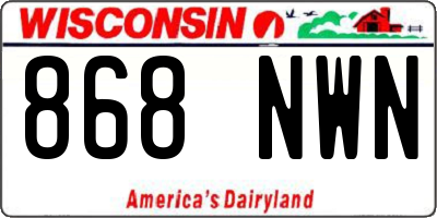 WI license plate 868NWN
