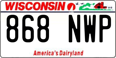 WI license plate 868NWP