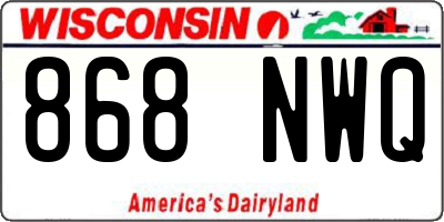 WI license plate 868NWQ