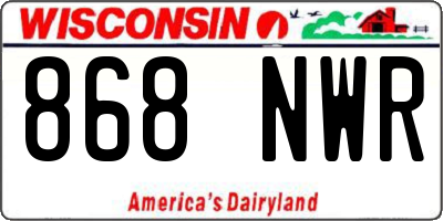WI license plate 868NWR