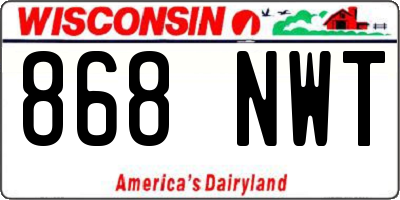 WI license plate 868NWT