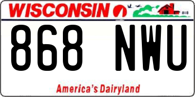 WI license plate 868NWU