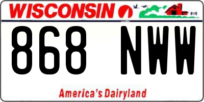 WI license plate 868NWW