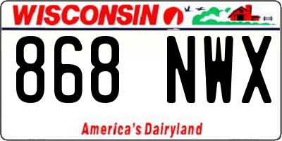 WI license plate 868NWX