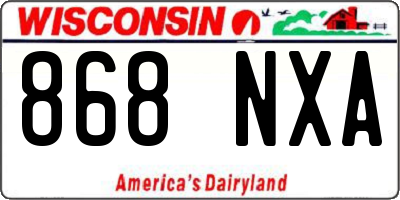 WI license plate 868NXA