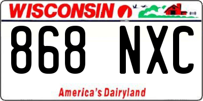 WI license plate 868NXC