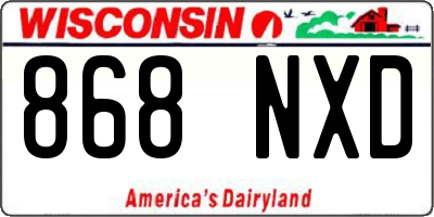 WI license plate 868NXD