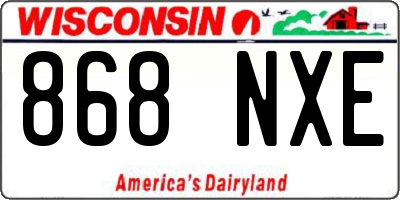 WI license plate 868NXE