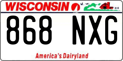WI license plate 868NXG