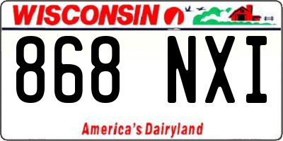 WI license plate 868NXI