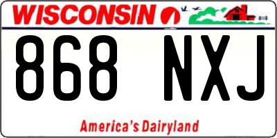 WI license plate 868NXJ