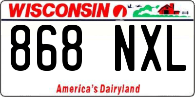 WI license plate 868NXL