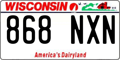 WI license plate 868NXN