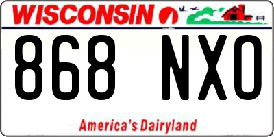 WI license plate 868NXO