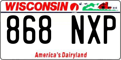 WI license plate 868NXP