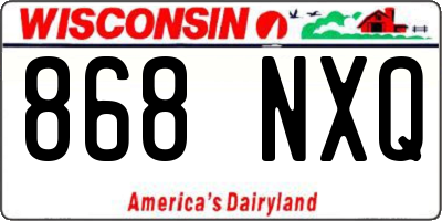 WI license plate 868NXQ