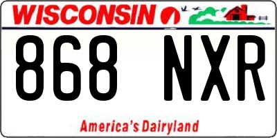 WI license plate 868NXR