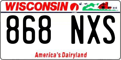 WI license plate 868NXS