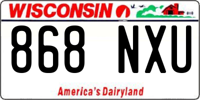 WI license plate 868NXU