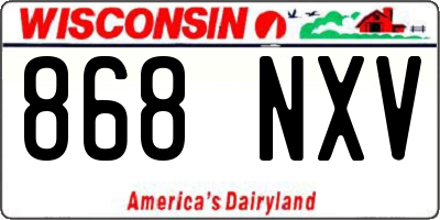WI license plate 868NXV
