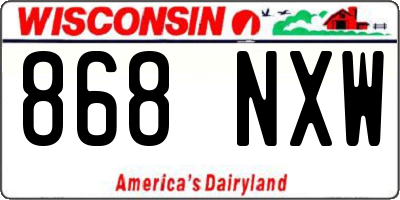 WI license plate 868NXW
