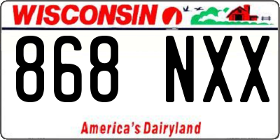 WI license plate 868NXX